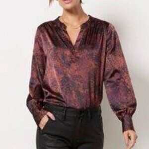 Evereve Ava Abstract Top from Burgundy Red Blouse Size Medium